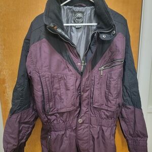 Vintage Women's Marker Purple and Black Ski Coat